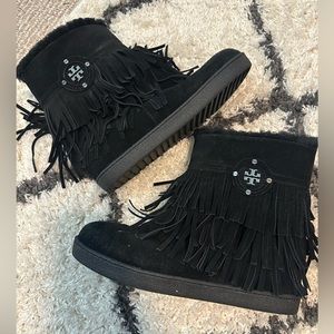 Tory Burch fringe leather fur inside
